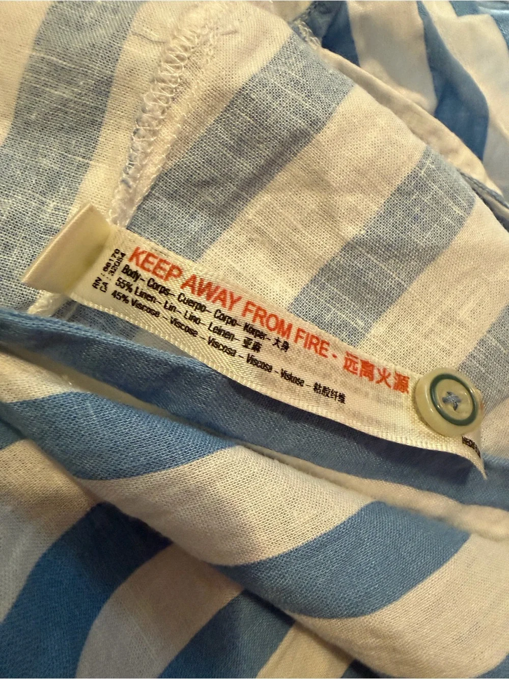 Anthropologie Light Blue & White Striped Button-Front Maxi Shirt Dress - size XL - Picture 7 of 7